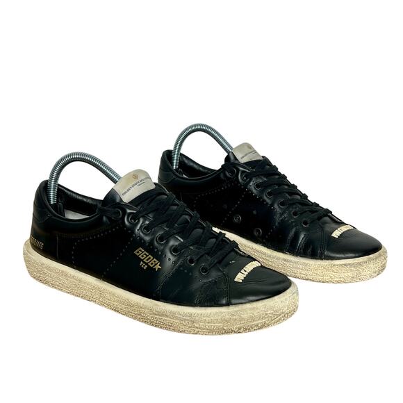 Golden Goose Vulcanized Low Top Sneakers Black Shoe Size 9 - Picture 1 of 11